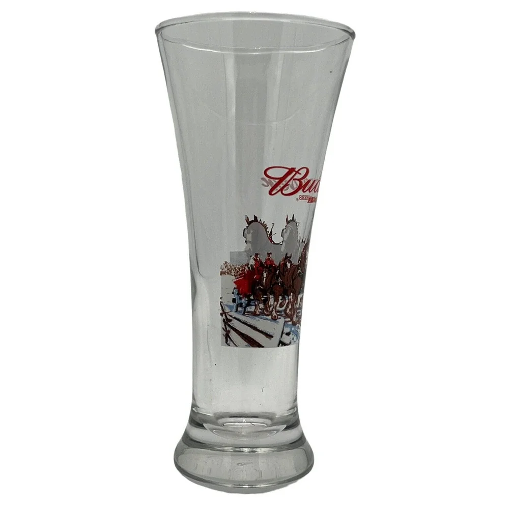 Budweiser Clydesdale 2000 Holiday Pilsner Glass Anheuser Busch Millennium